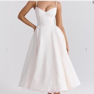 Midi White Corset Dress
